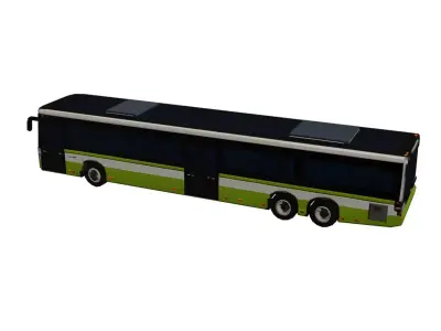 Low Poly Modern City Bus Vehicle Model PBR Texture Low-poly 3D model