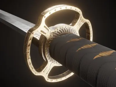 katana samurai sword Low-poly 3D model buy