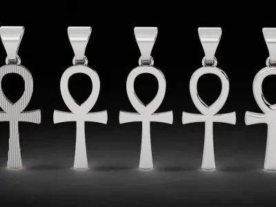5 Plain Gold Ankh Egyptian Cross Pendant 3D print model purchase