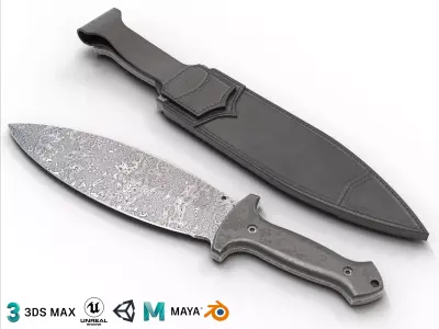 Smatchet Boker Knife Low-poly 3D model