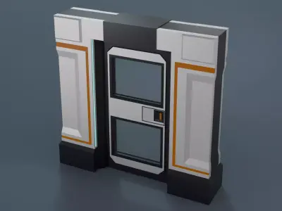 Low Poly Sci-Fi Doors Pack A-002 Low-poly 3D model