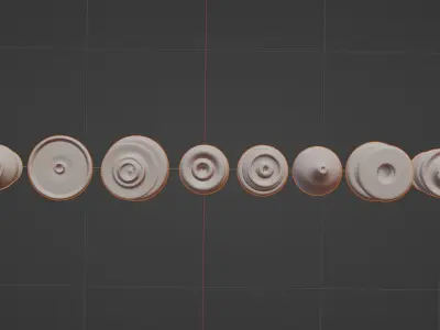 Set of decorative pot base mesh 3D model