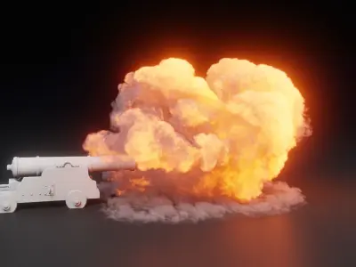 3D Canonfire Animation  3D model