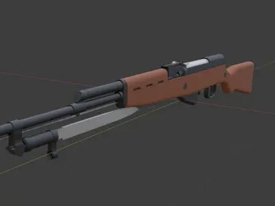 SKS Type 56 Low poly Low-poly 3D model