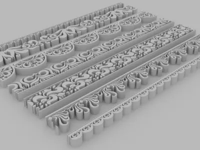 Ornate Divides 01 - Set of Printable 7 Varitions 3D print model