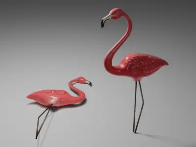 Plastic Flamingo Low-poly 3D model