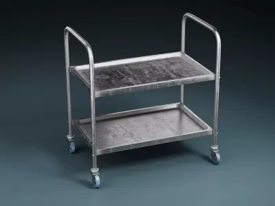 Medical and Lab Cart 02 - Game Ready PBR Low-poly 3D model