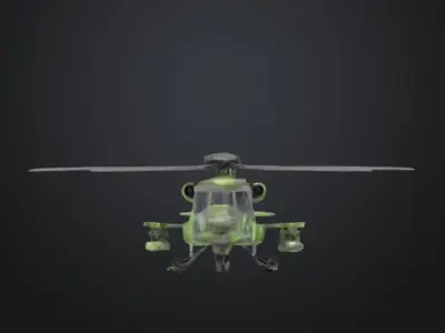 Low Poly Military Helicopter Created for My Dream  Low-poly 3D model