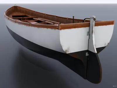 WW2 Italian 8m60cm Lifeboat Low-poly 3D model