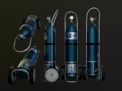 Oxygen Cylinder Free low-poly 3D model