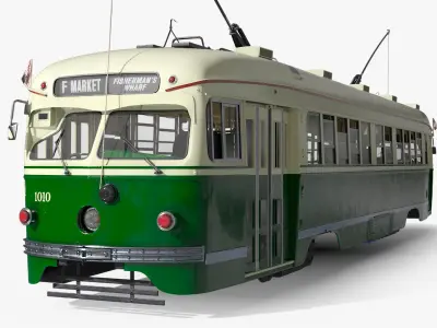 Classic Tram Green Beige  purchase 3D model