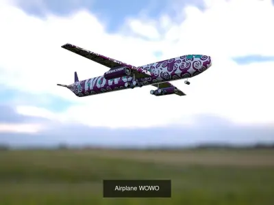 Aircraft lowpoly airplane flying in sky 3D Model Collection