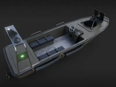 Marine Military Boat Low-poly 3D model