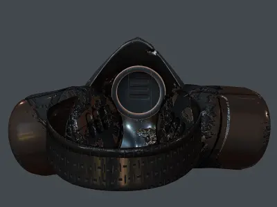 Gas mask helmet 3d model scifi Low-poly Low-poly 3D model Low-poly 3D model 18