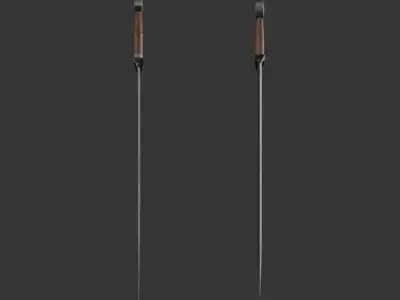 low poly sword two viking swords Free 3D model