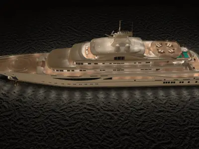 Alaiya Superyacht Night Scene  purchase 3D model