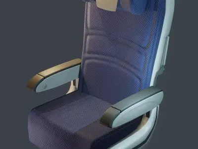 Economy Class Seat  3D WITH TEXTURES Low-poly 3D model