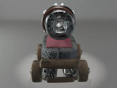 Cannon Low poly Game-ready Low-poly 3D model