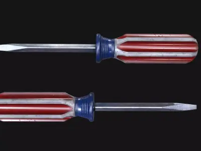 Screwdriver Low-poly 3D model 5