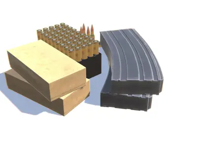5-56x45 Ammo Pack Low-poly 3D model