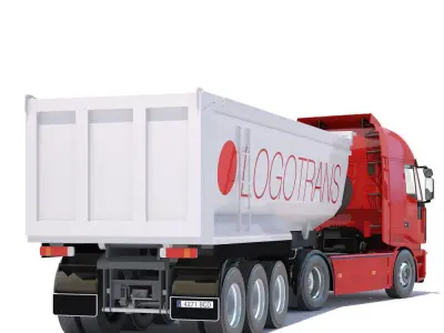 IVECO Hi-Way with Dumper Trailer 3D model