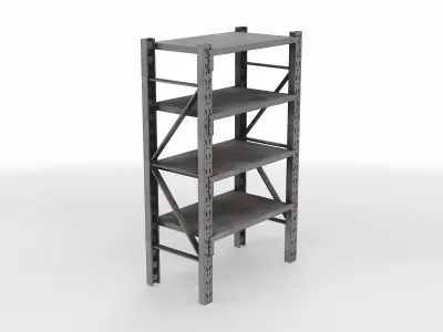 warehouse large shelf 02 3D model