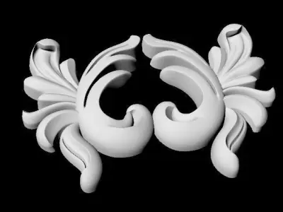 Central decor ornament for furniture Free 3D model 5
