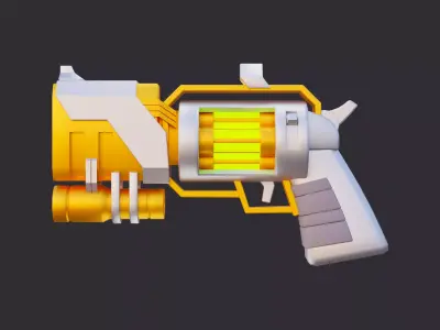 Low Poly Sci-Fi Energy Pistol 3D model