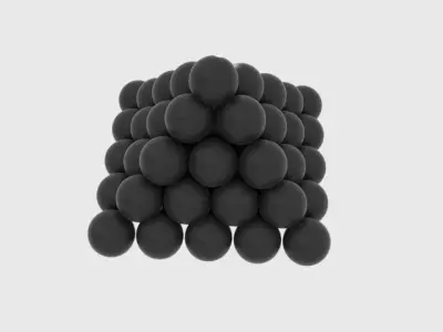 Cannonball pyramid of balls Low-poly 3D model
