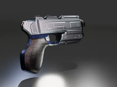 Stylized Sci-Fi Pistol Low-poly 3D model
