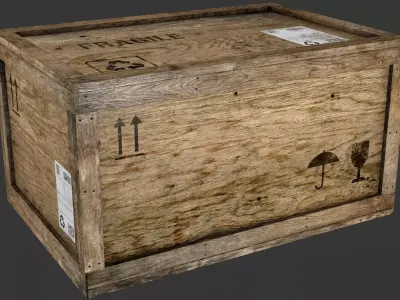 wooden crate PBR 4K Low-poly 3D model 8