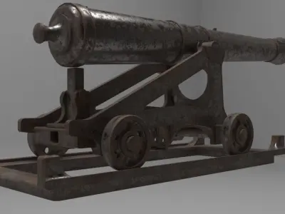 Cast Iron Cannon 3D model