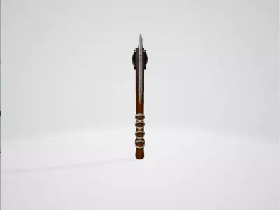 Viking axe Low-poly 3D model 10