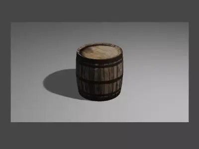 Barrel wooden Free low-poly 3D model