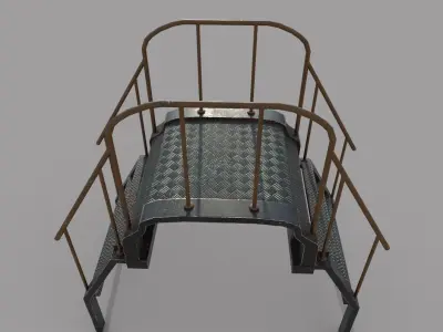 Crossover Black Platform PBR Low-poly 3D model