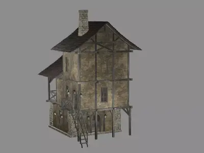 Medieval Viking House 11 Game Ready Low-poly 3D Model Low-poly 3D model
