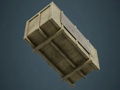 Wooden Box 2B Low-poly 3D model