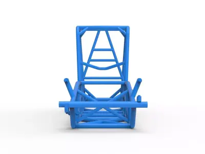 Frame of Vintage Dirt Silver Crown Car Scale 1 to 25 3D print model