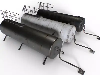 Old industrial metal tank Low-poly 3D model