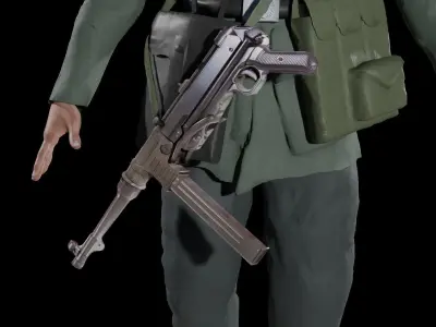 World War 2 German Soldier - Rigged Low-poly 3D model purchase
