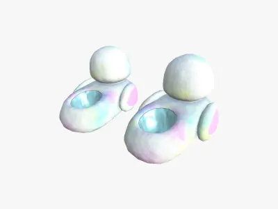 Slippers J10 Colored Bird - Costume Character Design Low-poly 3D model