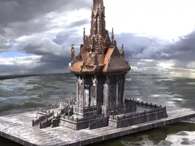 Japanese Temple Warrior Dome 4  3D model