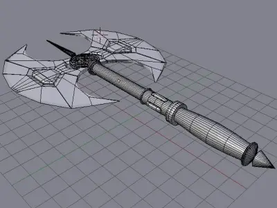 Fantasy Battle Axe Low-poly 3D model purchase