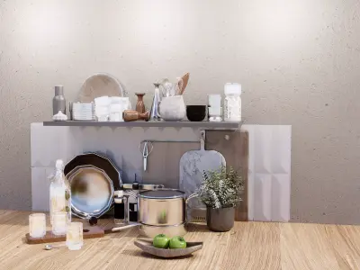 kitchen accessories Low-poly 3D model purchase