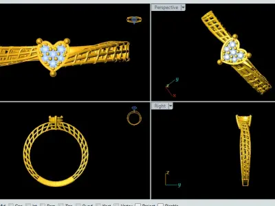 Heart Shape Finger Ring-004 3D print model purchase