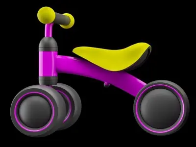 Three Wheel Children Balance Bikes Scooter 3D model