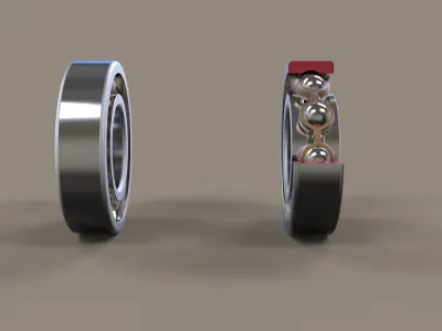 Radial ball bearing 3D model