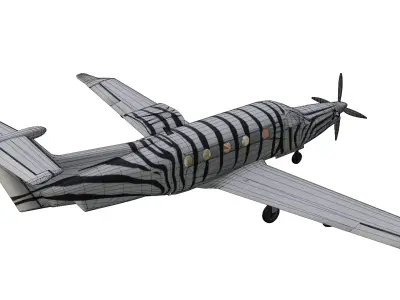 Pilatus PC-12 Low-poly 3D model