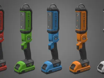 Portable Area Light Low-poly 3D model