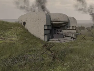 Long-term fire point DOT Low-poly 3D model